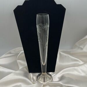 Vintage Duchin Creation Weighted Sterling Base and Engraved Crystal Vase.